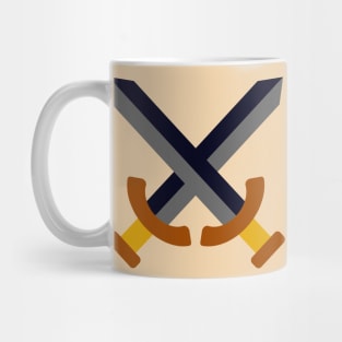 Minimalist Crossed Swords Icon (Dark) Mug